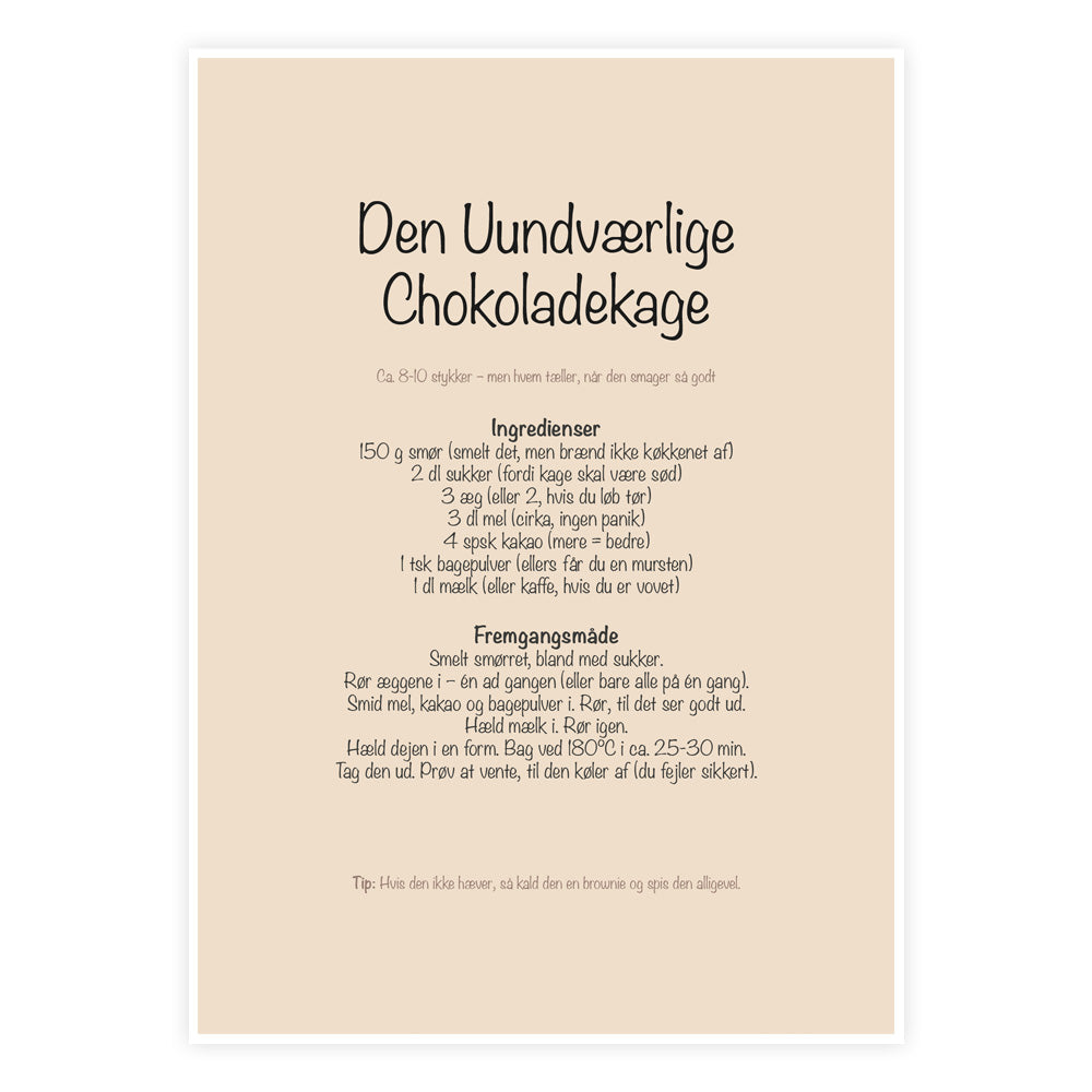 Den Uundværlige Chokoladekage Plakat